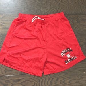 New Red vintage Nebraska Cornhuskers Baseball team practice Gym shorts retro XL